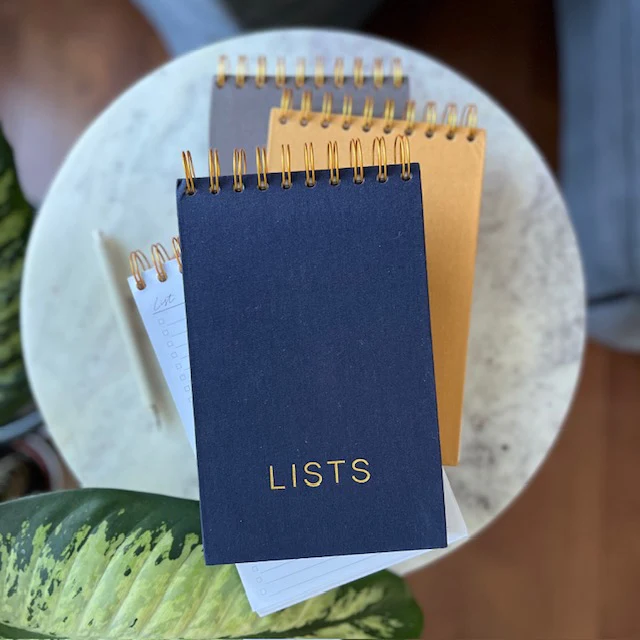 'Lists' Spiral Note Book by Do Good Paper - Grey