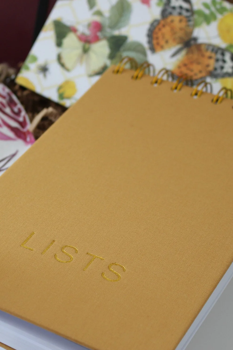 'Lists' Spiral Note Book by Do Good Paper - Mustard